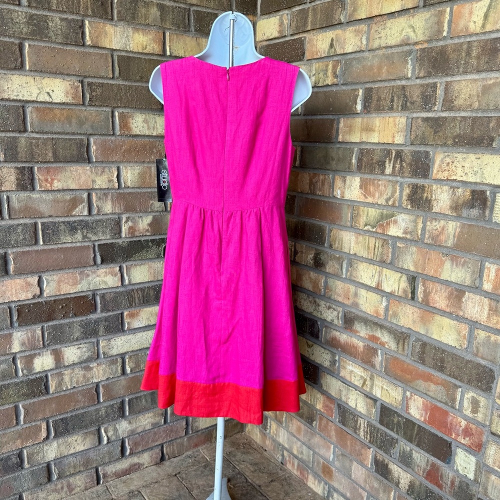 Studio 148 by Lafayette New York; Linen dress; Size 2; pink/red - Picture 6 of 12